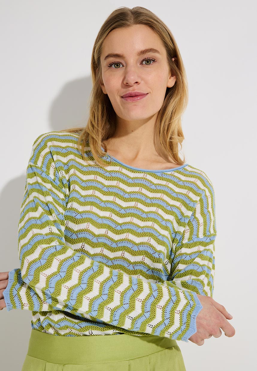 Pullover in Grün und Blau