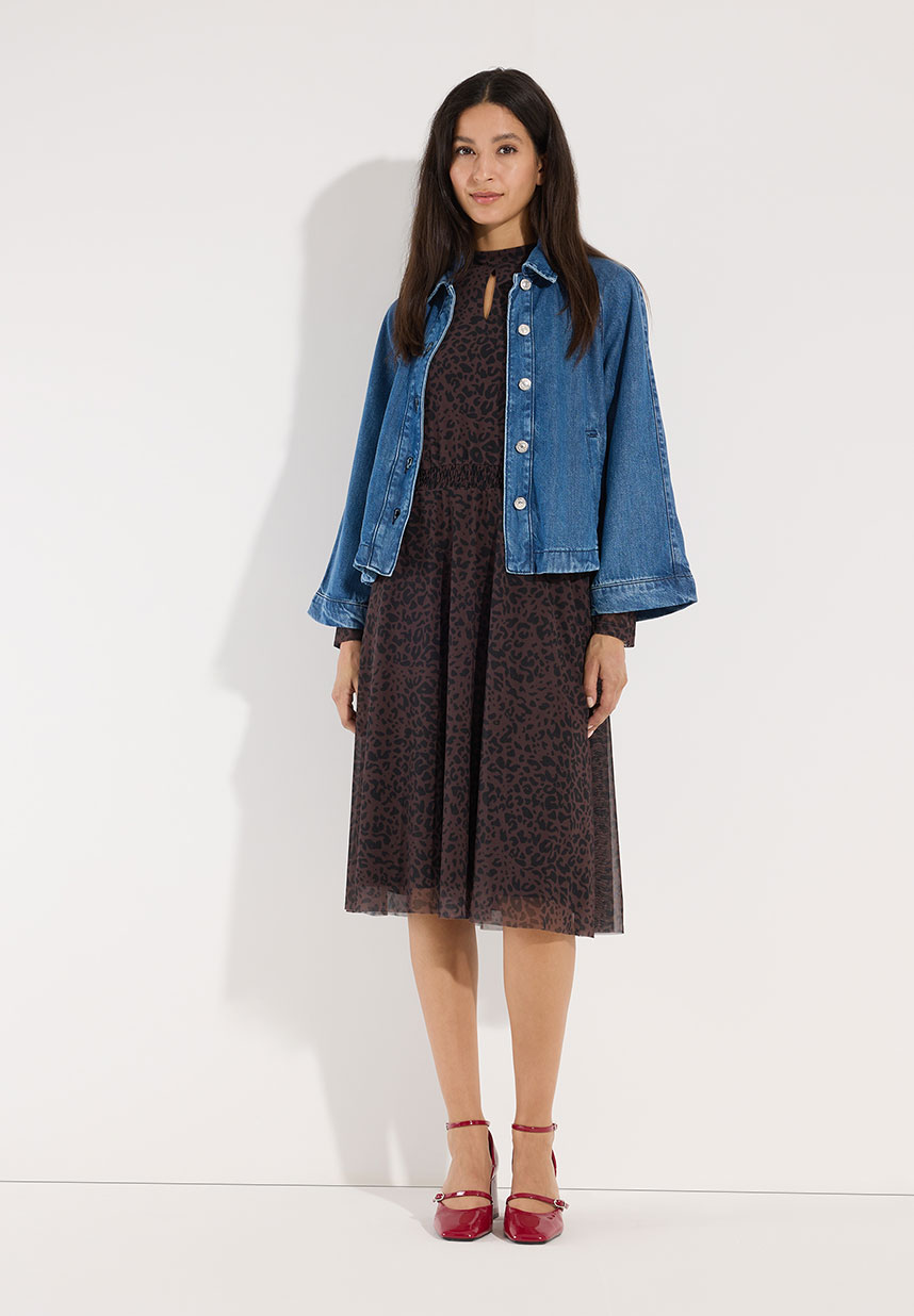 Denimbluse mit leokleid
