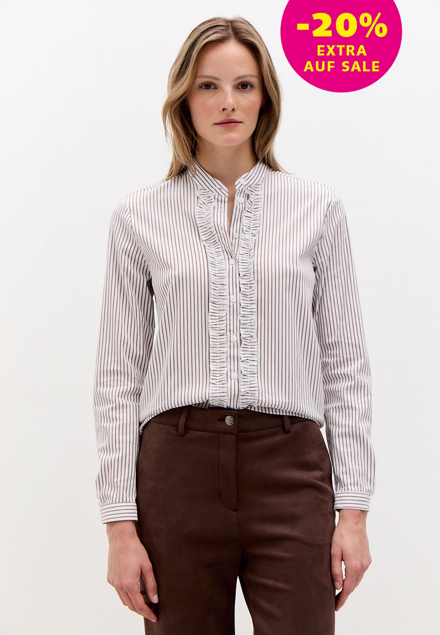 Streifenbluse in braun