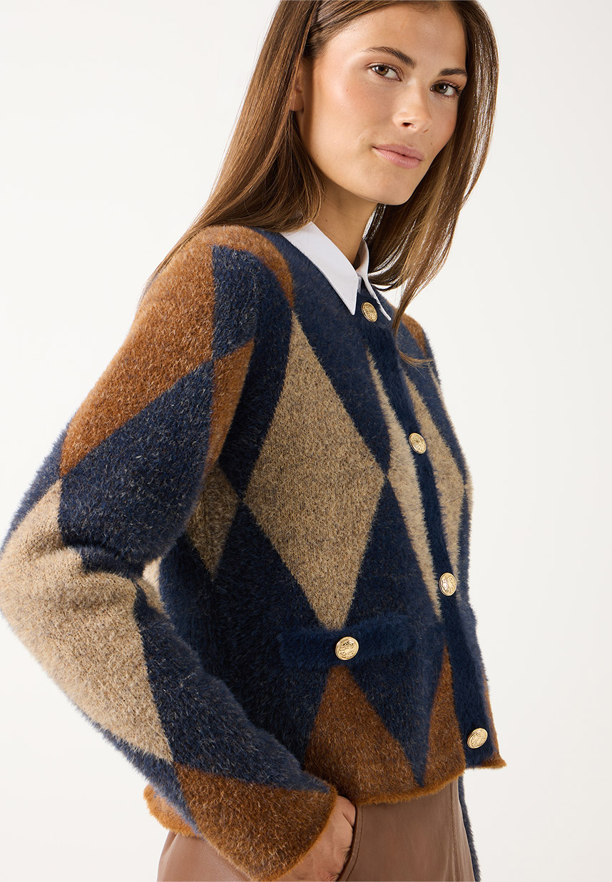 Cardigan in Rhomben Muster