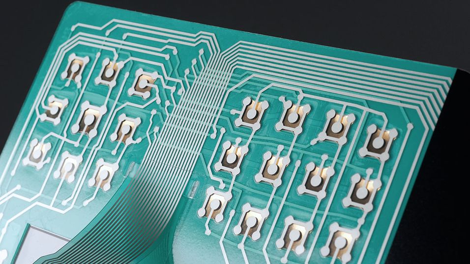 Membrane keypad with conductive silver conductors