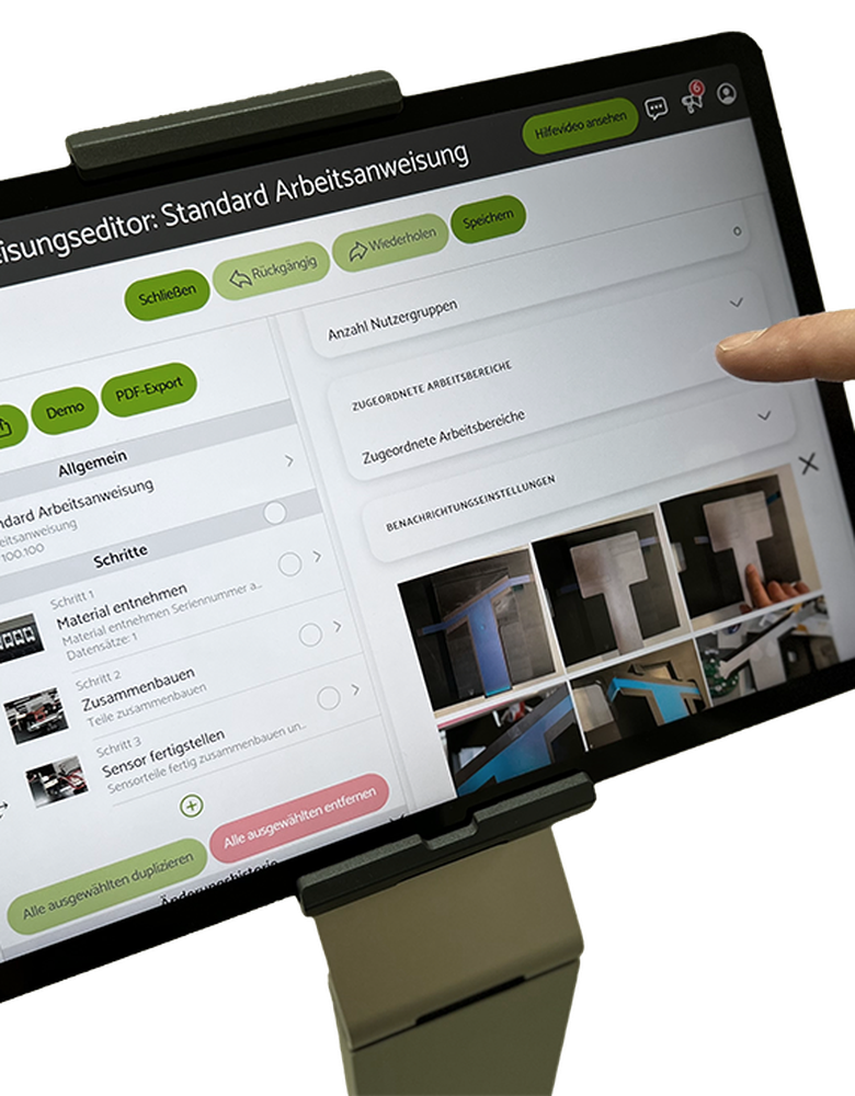 Worker assistance system software SETAGO