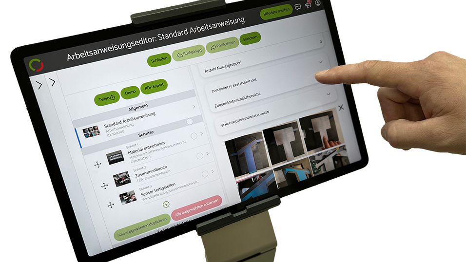 Worker assistance system software SETAGO