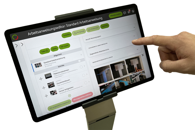 Worker assistance system software SETAGO
