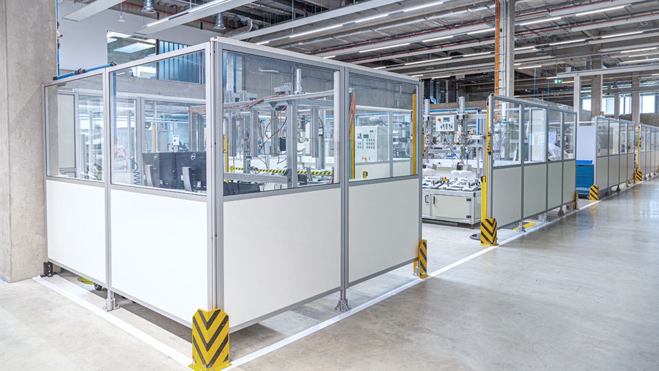 Safety guards in a factory
