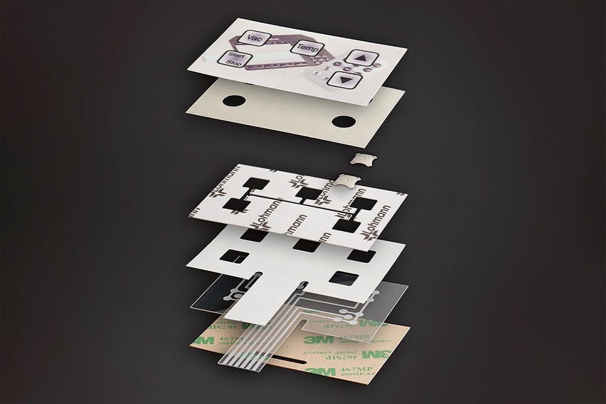 Construction of a membrane keypad in the individual levels