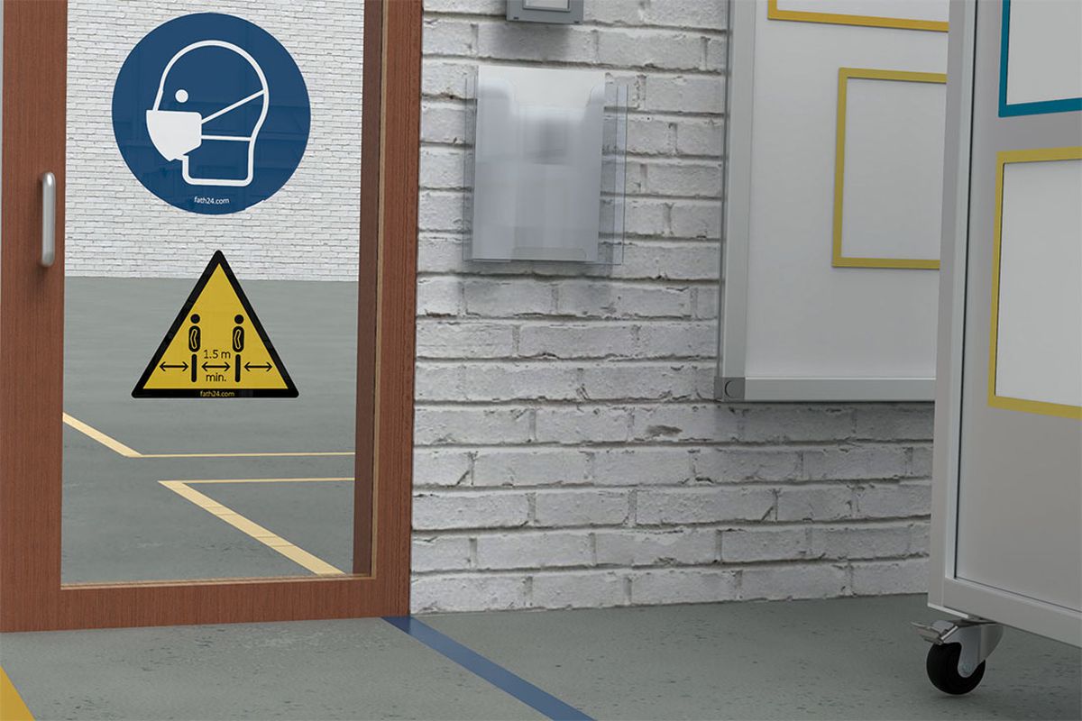 Floor and wall markings in a production
