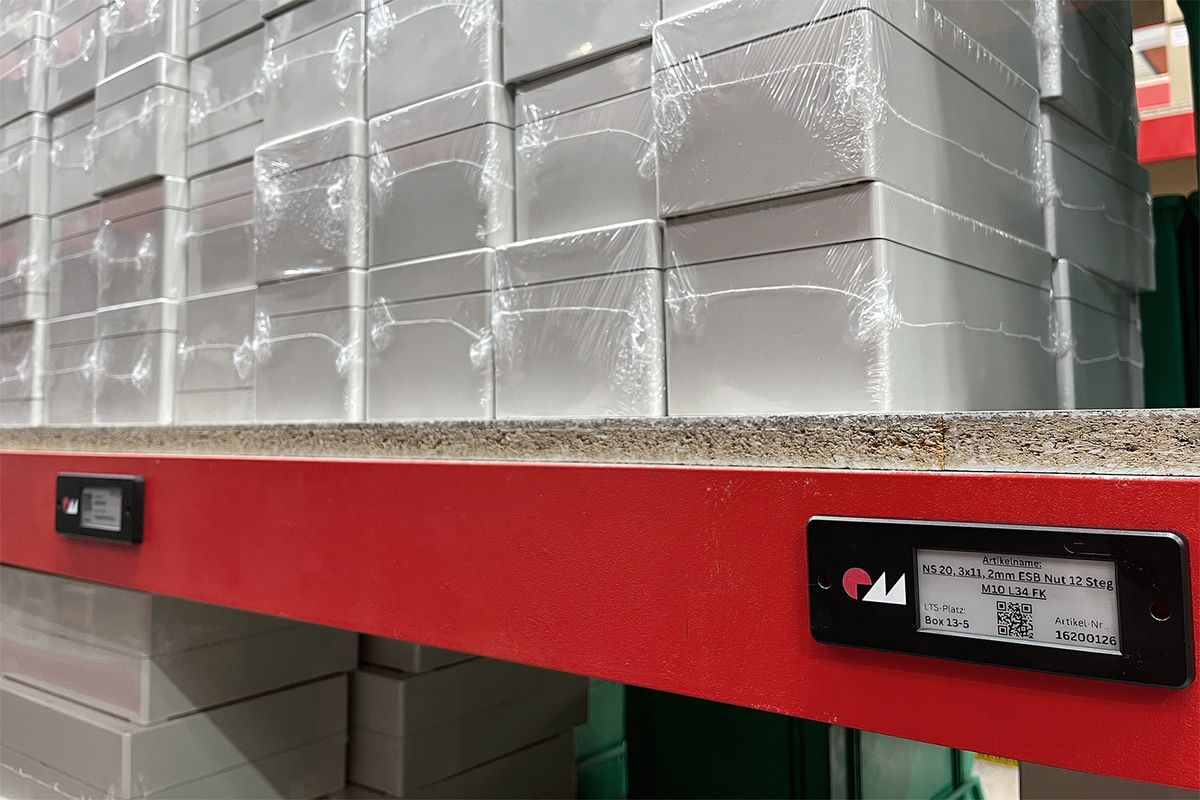 Electronic shelf label in a warehouse