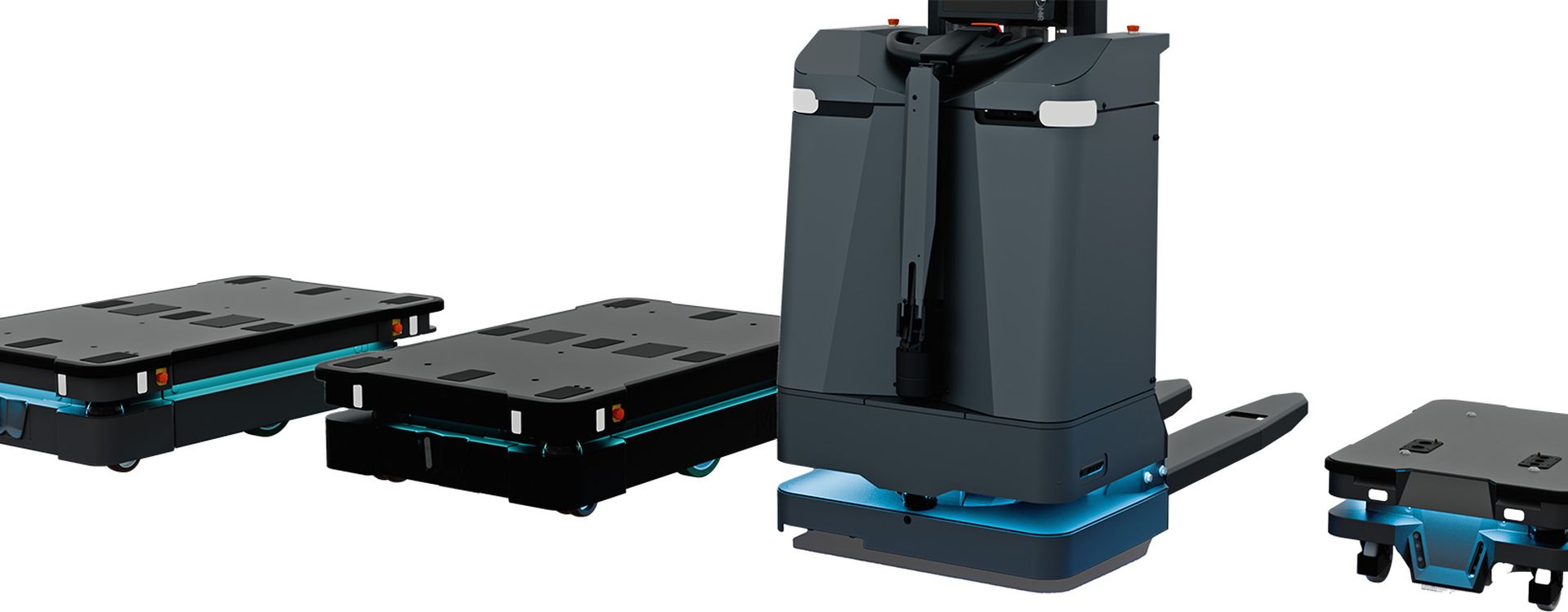 Serie of AGVs automated guided vehicles from MiR
