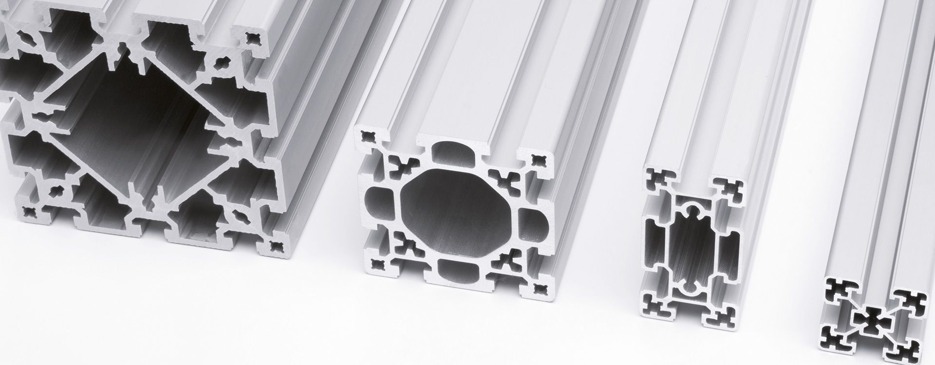 Aluminium construction profiles in various sizes