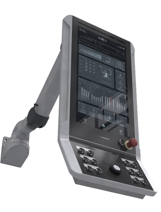 HMI control enclosure with industrial PC and touchscreen