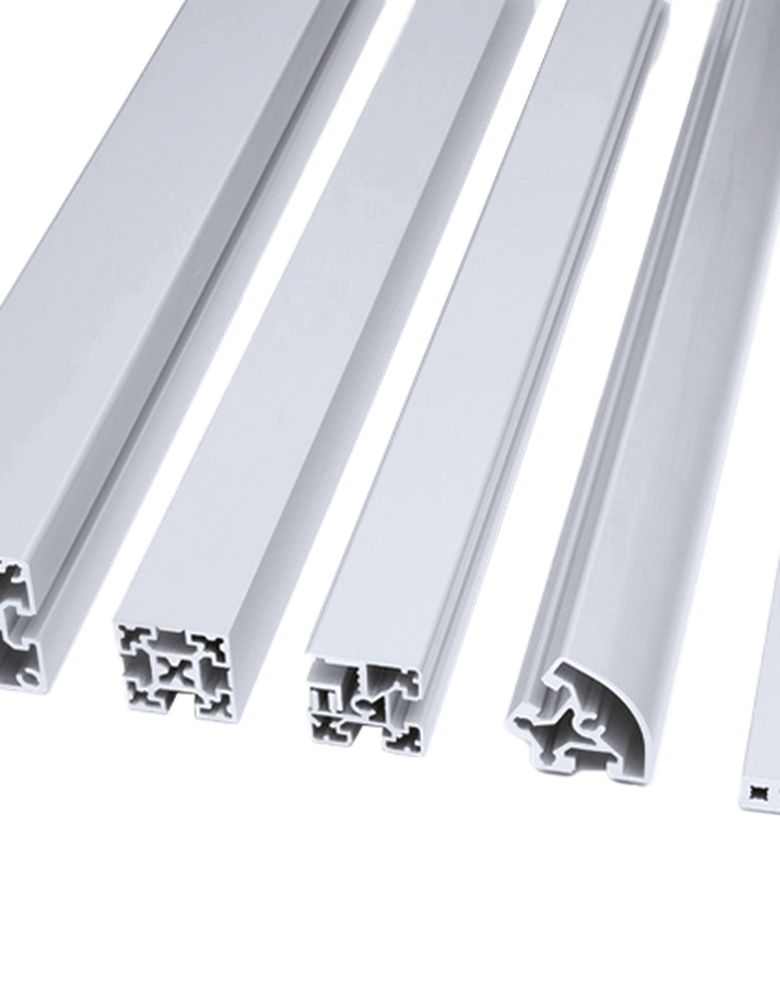 Functional aluminum profiles in various sizes