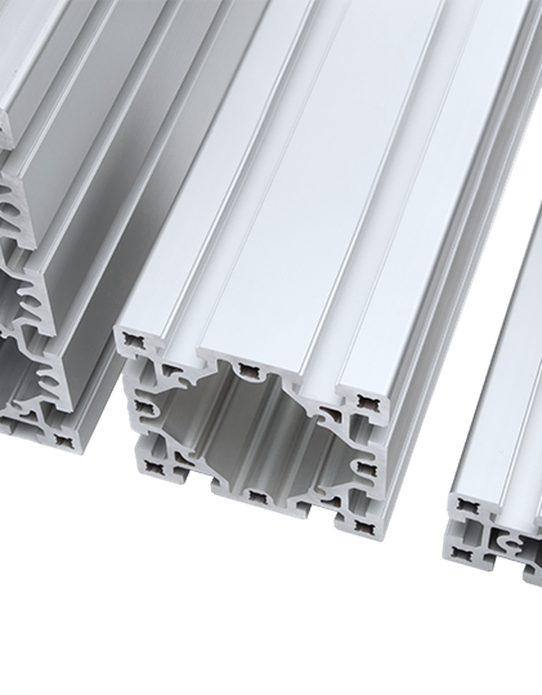 Heavy-duty aluminum profiles in various sizes