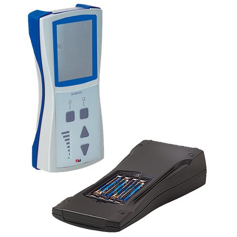 Plastic hand-held enclosure IP65 with battery compartment and display opening