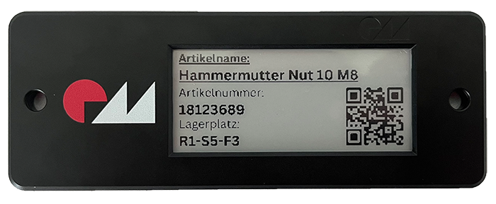 E-paper label for shelfs and paperless production processes