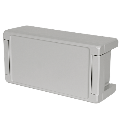 Aluminium enclosure Bocube with foil surface and hinged lid