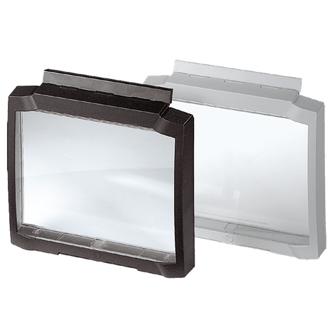 Lid crystal clear in light and dark grey with hinge