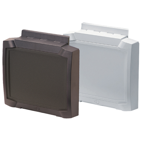 Lid hinged with surface for membrane keypad