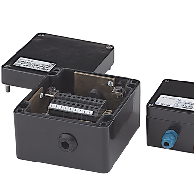 ATEX GRP polyester enclosures with cable glands and terminal block