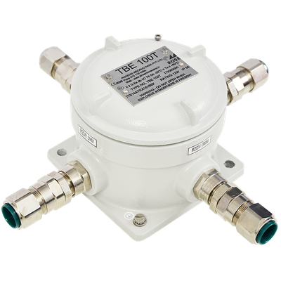 Pressure-encapsulated aluminum ATEX ex-d enclosure with cable glands