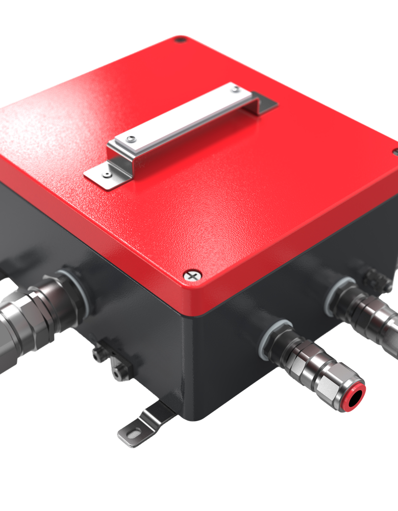 ATEX aluminum junction box with cable glands and terminal block