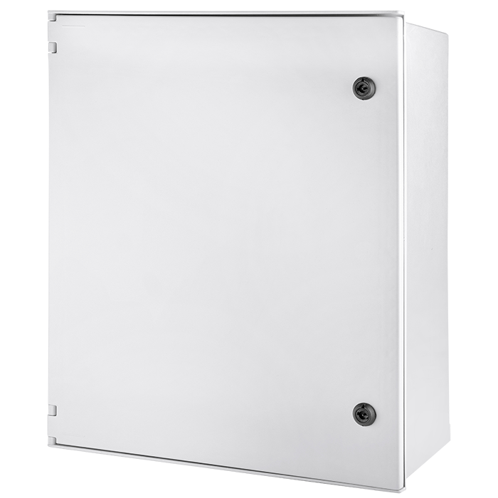 Polyester electrical control cabinet with door and lock