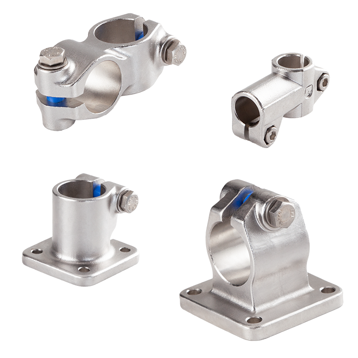Stainless steel tube and clamp connectors in various sizes