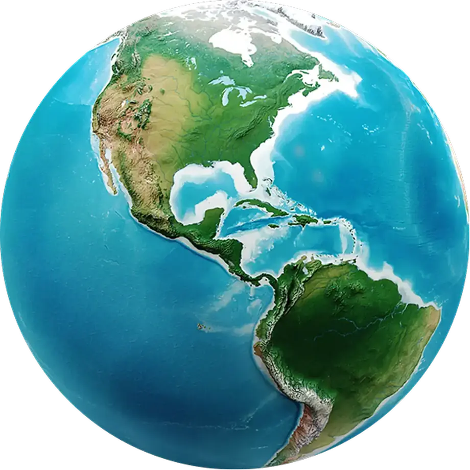 Illustration of Earth showing global network coverage