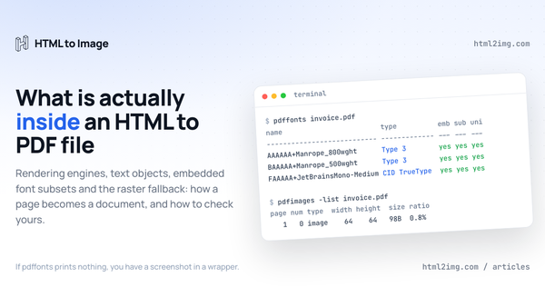 How HTML to PDF Conversion Actually Works: Rendering Engines, Text Objects and Fonts