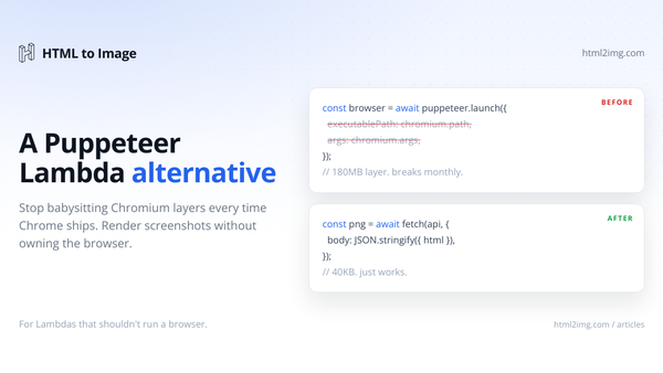 Replacing Puppeteer on AWS Lambda for Screenshots