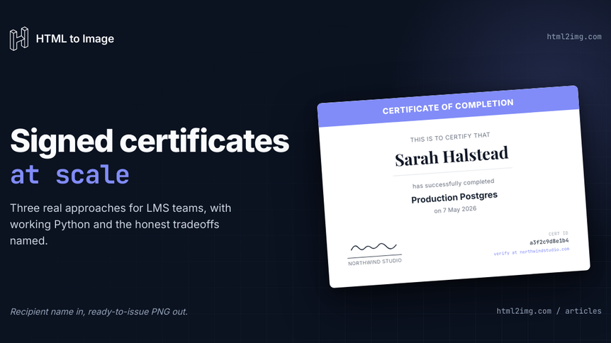 How to Generate Signed Digital Certificates at Scale