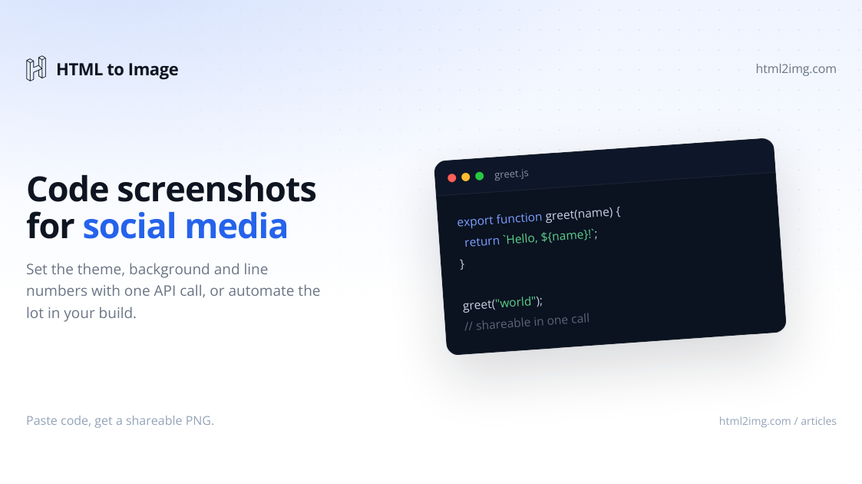 How to create a code screenshot for social media