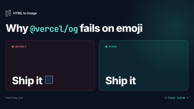 Why `@vercel/og` fails on emoji (and how to fix it)