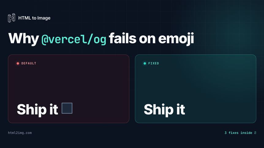 Why `@vercel/og` fails on emoji (and how to fix it)