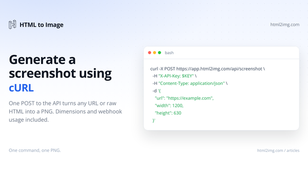 Generate a screenshot using cURL