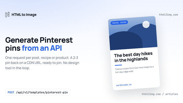 How to Generate Pinterest Pins from an API for Every Blog Post, Recipe and Product