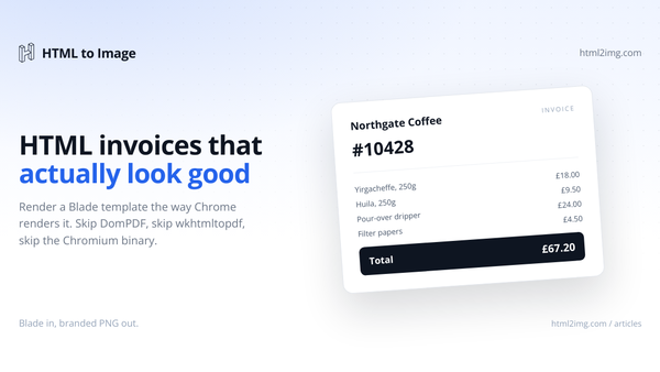 HTML Invoice to Image in Laravel: A Working Setup