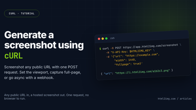Generate a screenshot using cURL