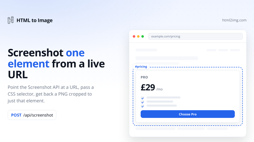 How to Screenshot a Single Element From a Live URL