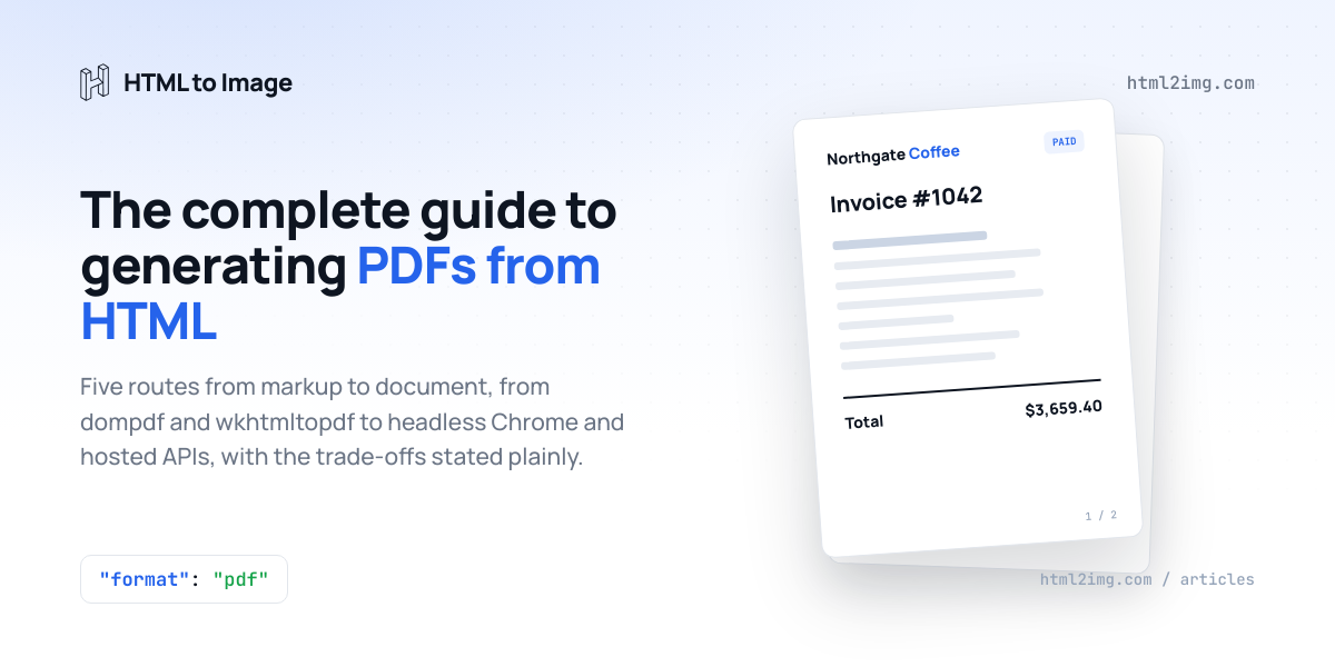 The Complete Guide to Generating PDFs from HTML in 2026