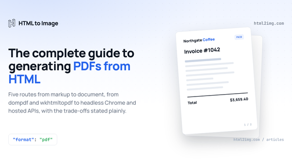 The Complete Guide to Generating PDFs from HTML in 2026