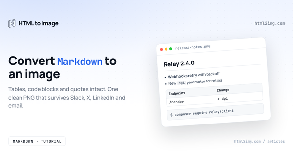 How to Convert Markdown to an Image (Without Screenshotting Your Editor)