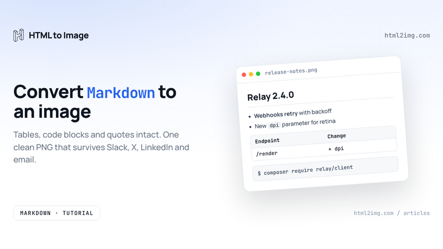 How to Convert Markdown to an Image (Without Screenshotting Your Editor)