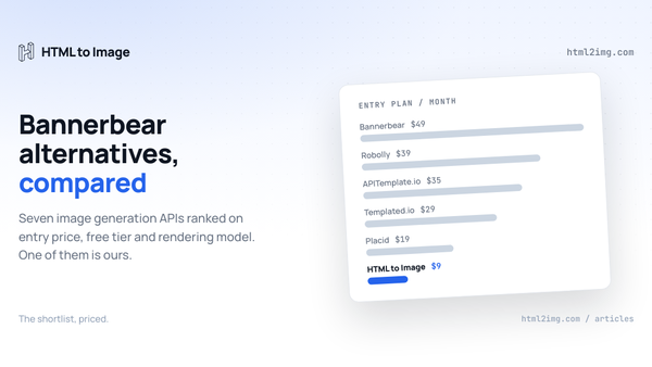 Bannerbear Alternatives: 7 Image Generation APIs Compared