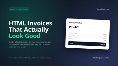 HTML Invoice to Image in Laravel: A Working Setup