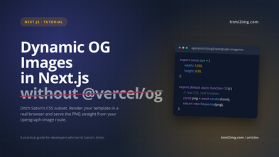  Dynamic OG Images in Next.js Without @vercel/og (1,200×630)