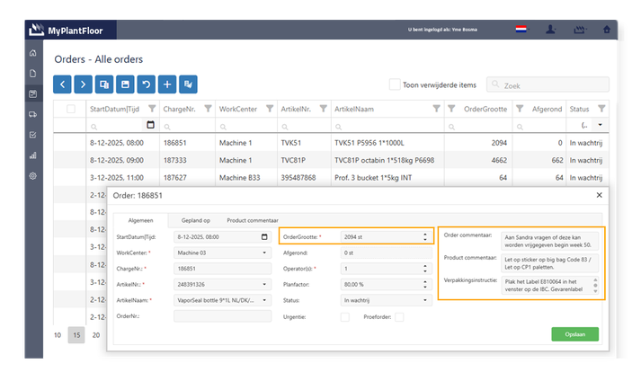 Productieorders inplannen - Productieplanning van spuitgieten