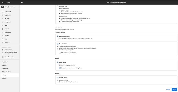 Send or Export permission