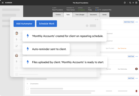 Karbon accounting practice management workflow automation 