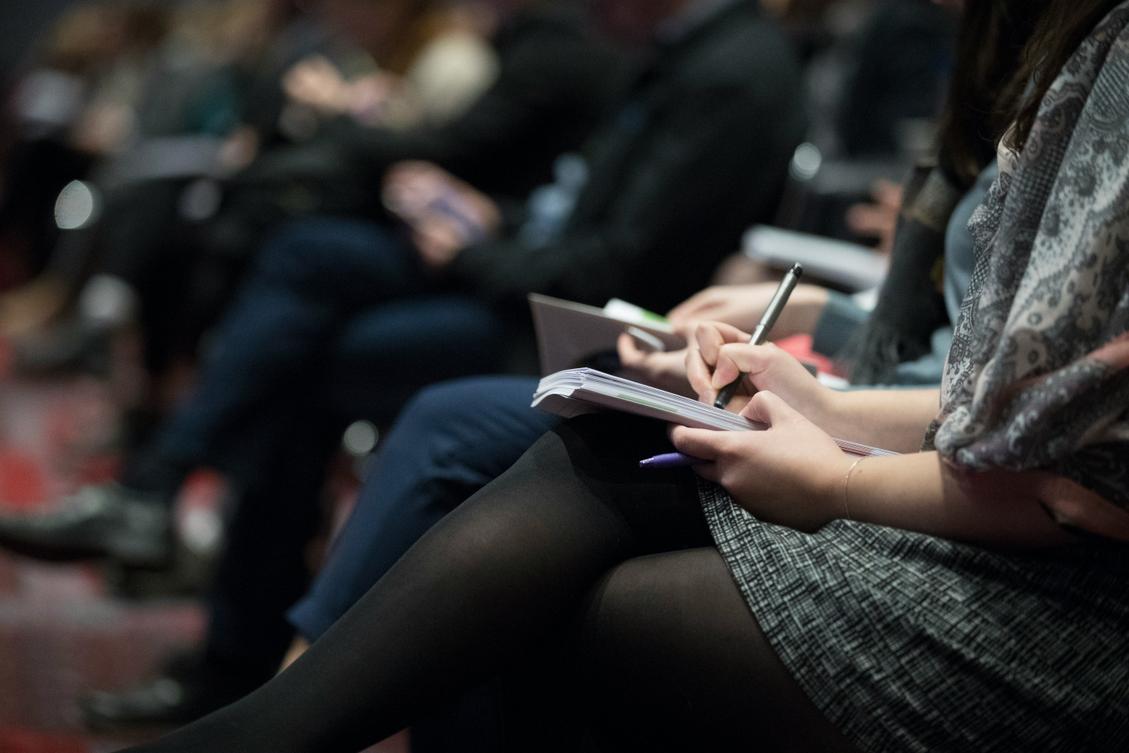 Taking notes in a crowded room